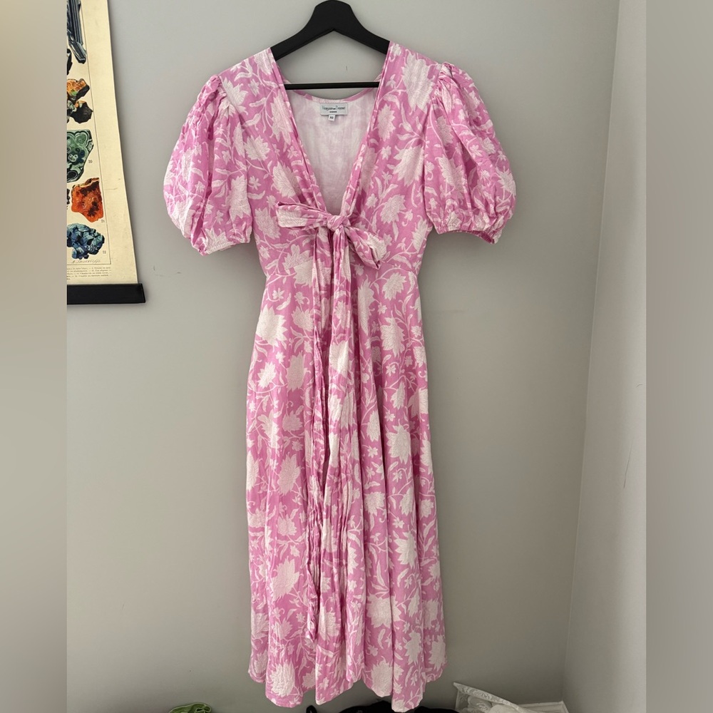 Monsoon and Beyond Pink and White Floral Long Sleeve Dress